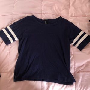 Forever 21 shirt with white stripes on arms